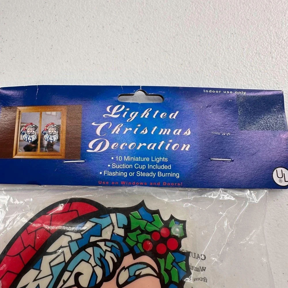 Vintage Santa‎ Sleigh Lighted Christmas Decoration Set With Miniature Lights 8